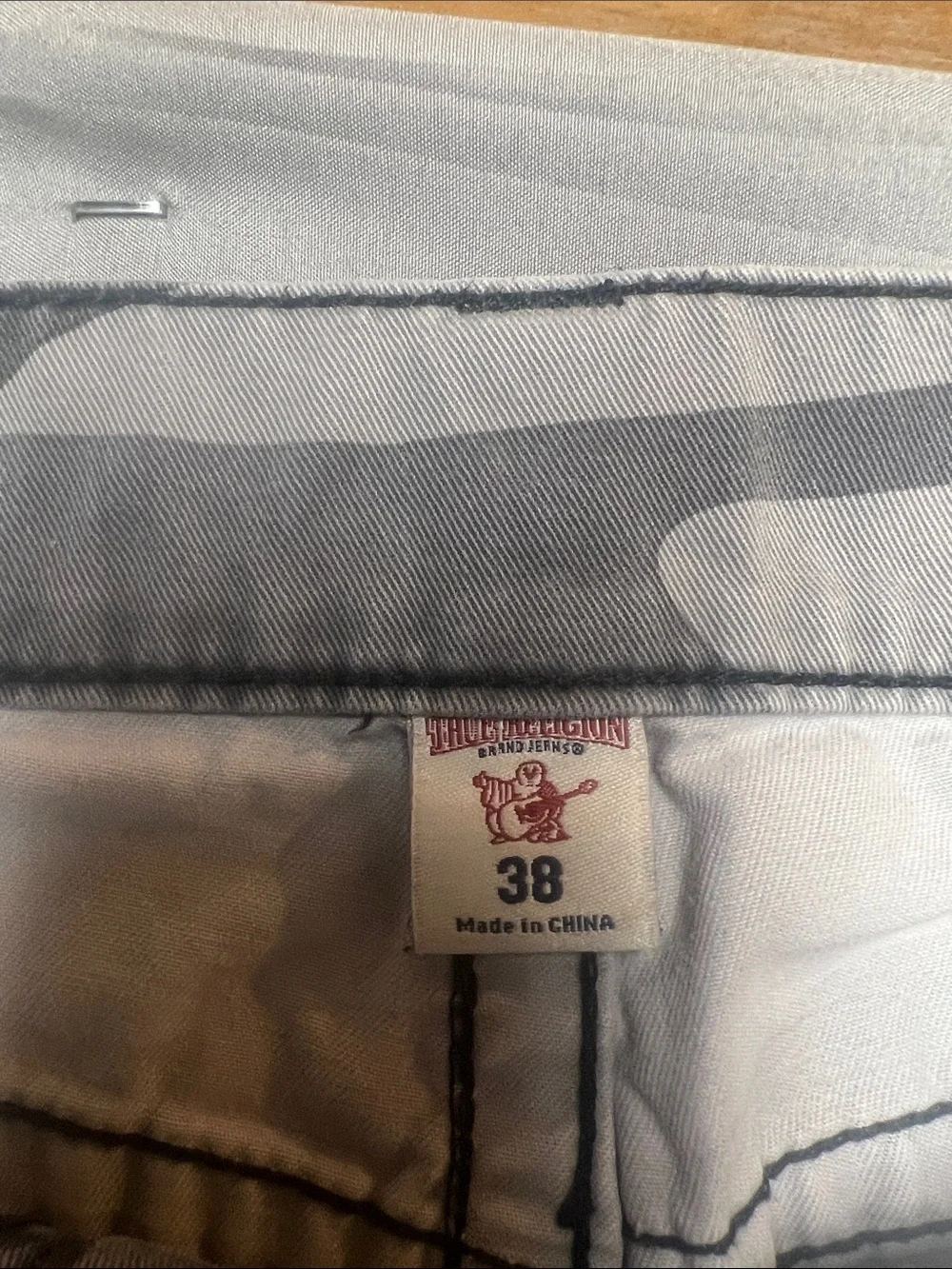 True Religion Gray & White Camo Zip Pants